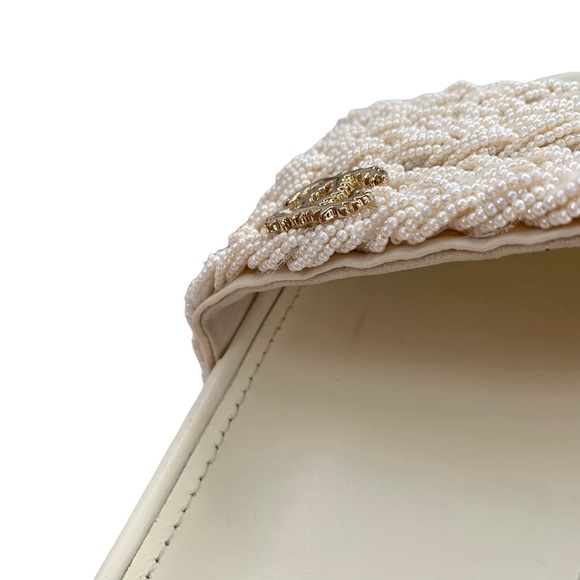 Chanel White Beaded Braided Sandal Slides - Picture 6 of 9